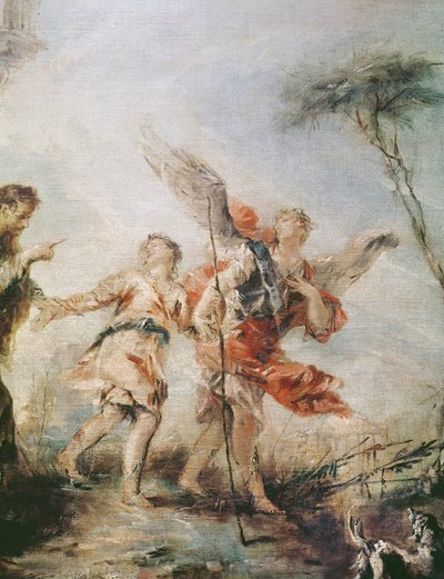 The Departure of Tobias and the Angel (detail) by Francesco Guardi